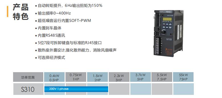 東元變頻器S310